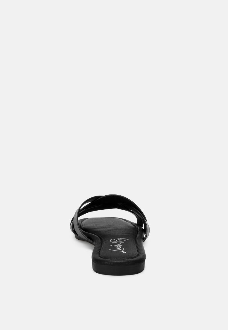 dickery knotted straps detail slip ons by ft#color_black