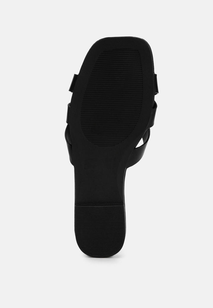 dickery knotted straps detail slip ons by ft#color_black