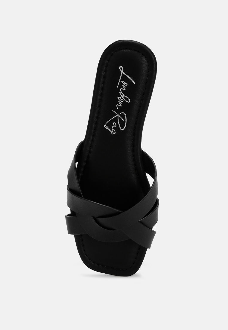dickery knotted straps detail slip ons by ft#color_black