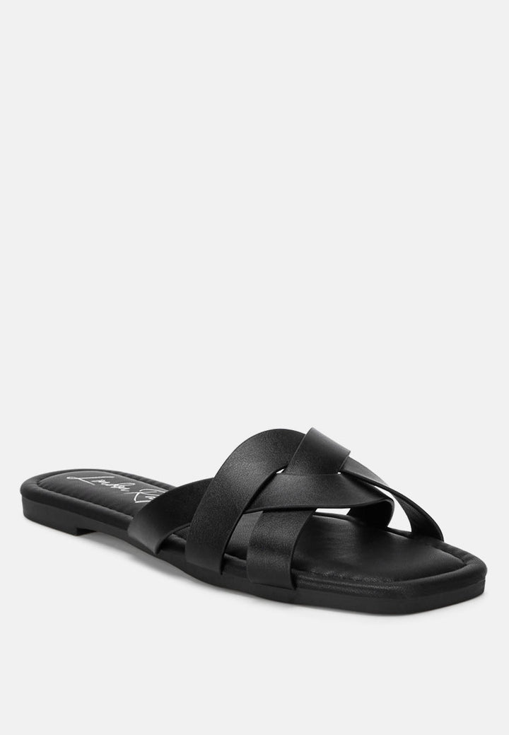 dickery knotted straps detail slip ons by ft#color_black