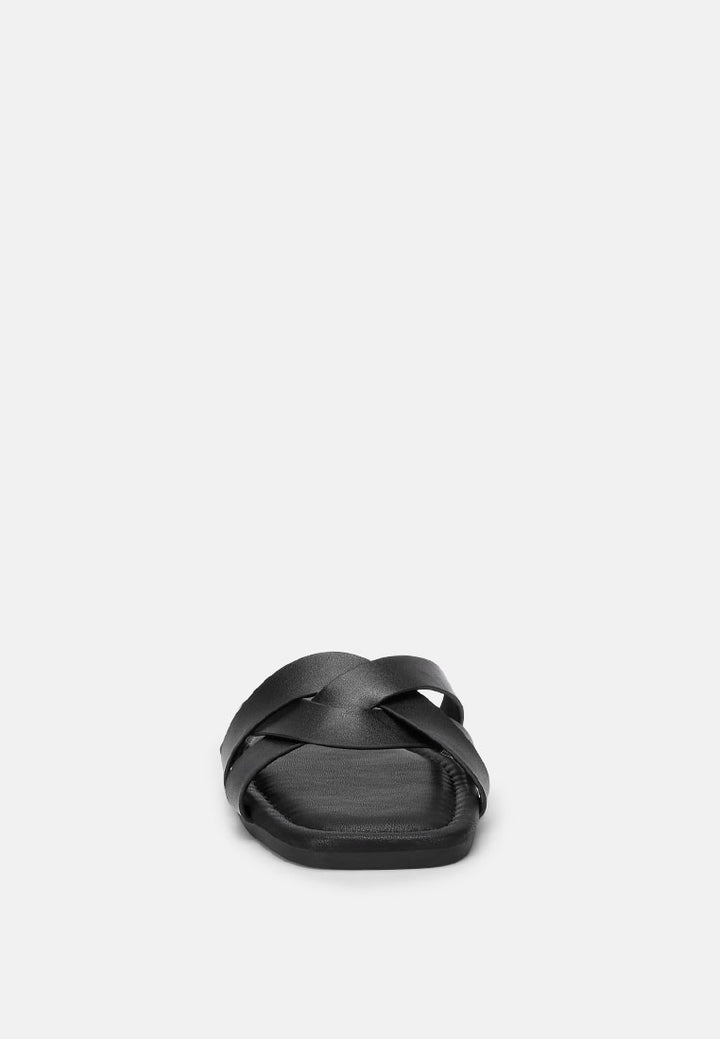 dickery knotted straps detail slip ons by ft#color_black