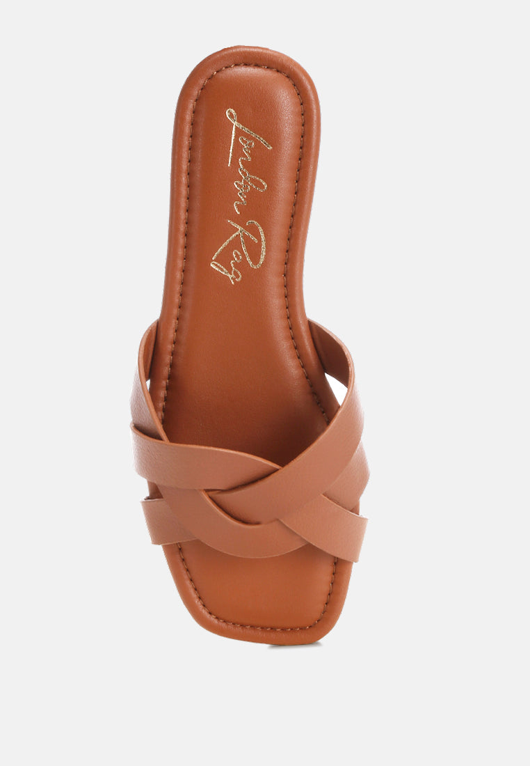 dickery knotted straps detail slip ons by ft#color_tan