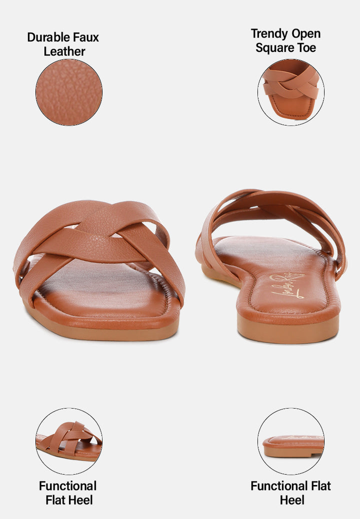 dickery knotted straps detail slip ons by ft#color_tan