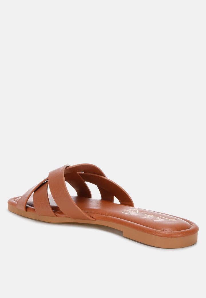 dickery knotted straps detail slip ons by ft#color_tan