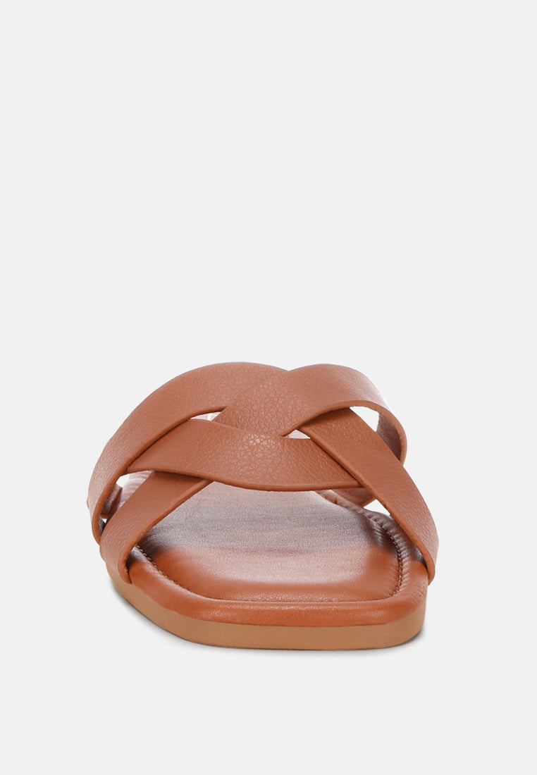 dickery knotted straps detail slip ons by ft#color_tan