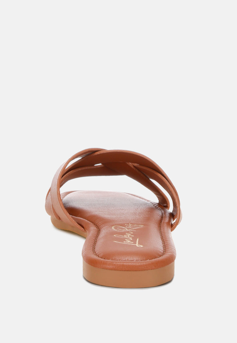 dickery knotted straps detail slip ons by ft#color_tan