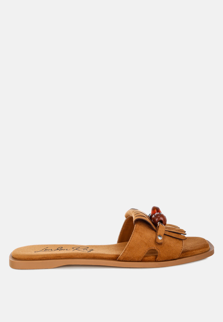 dinasa beaded slip on flats by ft#color_tan