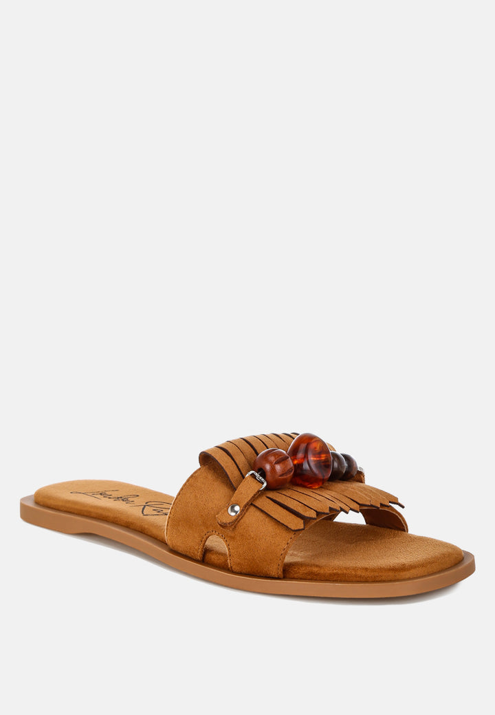 dinasa beaded slip on flats by ft#color_tan