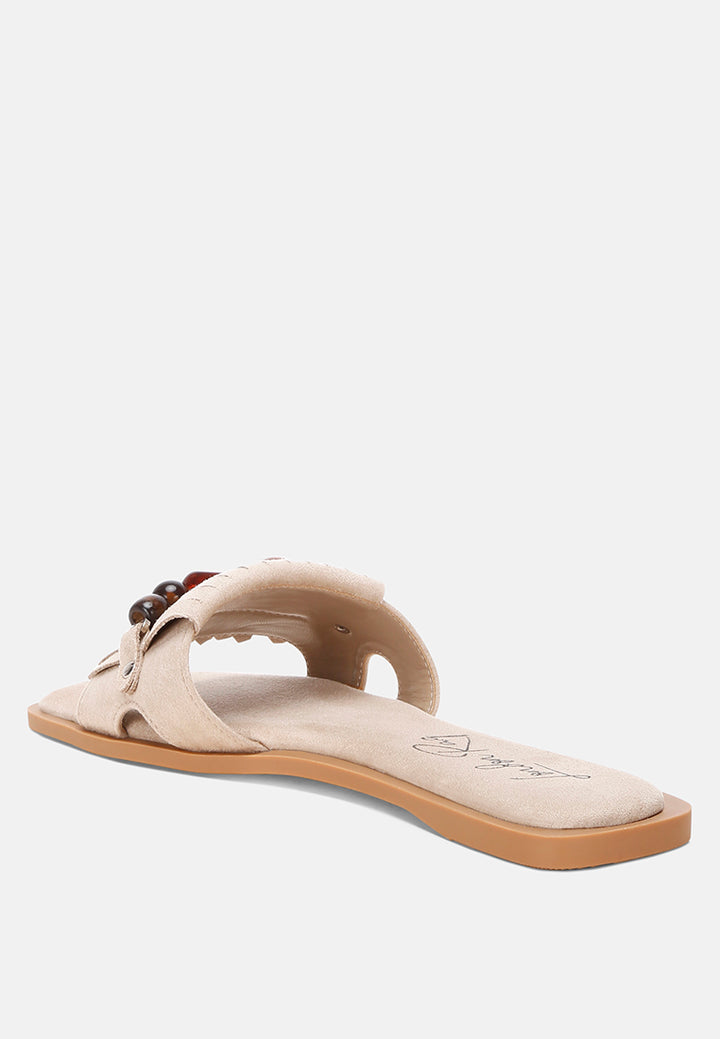 dinasa beaded slip on flats by ft#color_beige