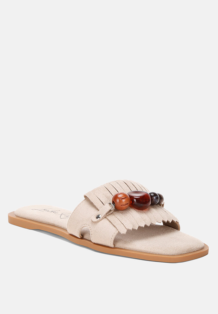 dinasa beaded slip on flats by ft#color_beige