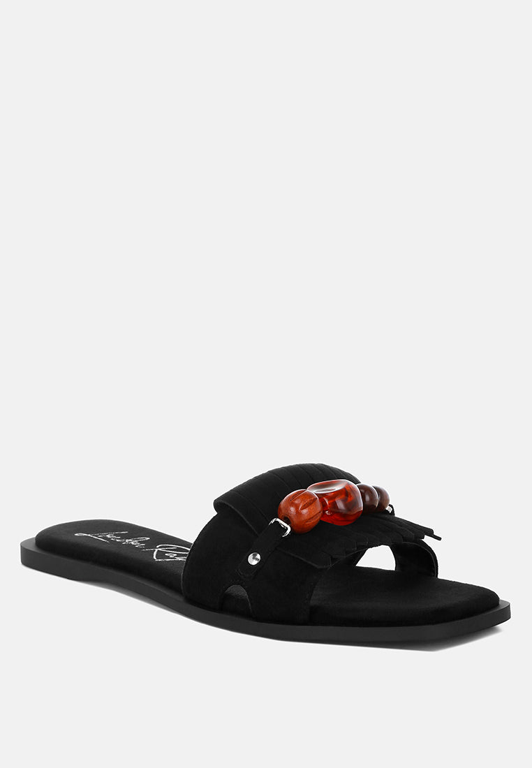 dinasa beaded slip on flats by ft#color_black