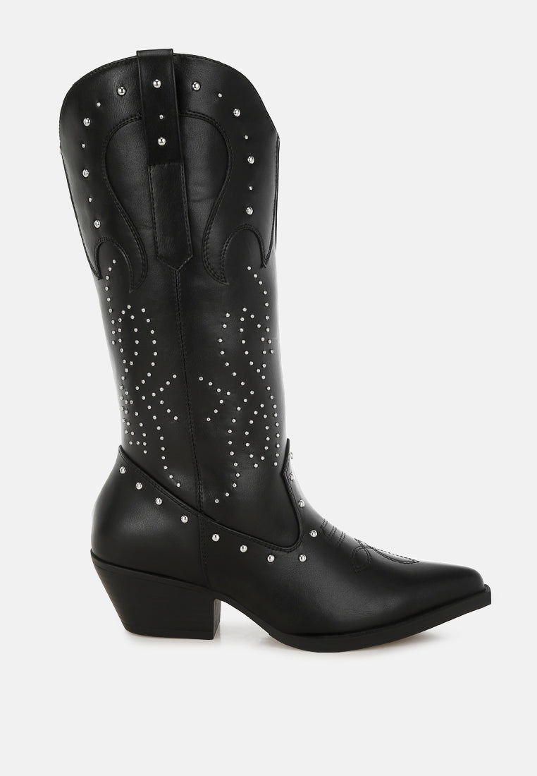dockery studs embellished cowboy boots#color_black