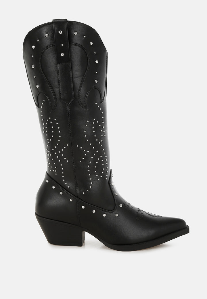 dockery studs embellished cowboy boots#color_black