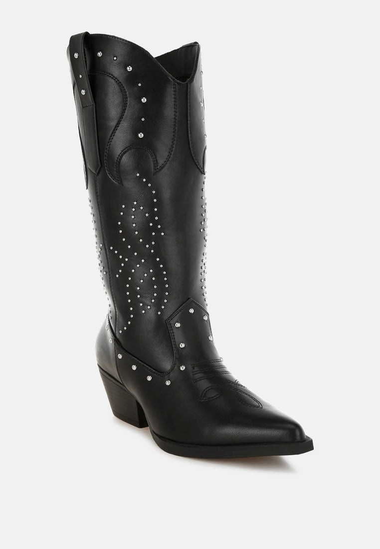 dockery studs embellished cowboy boots#color_black