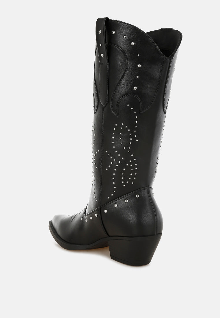 dockery studs embellished cowboy boots#color_black