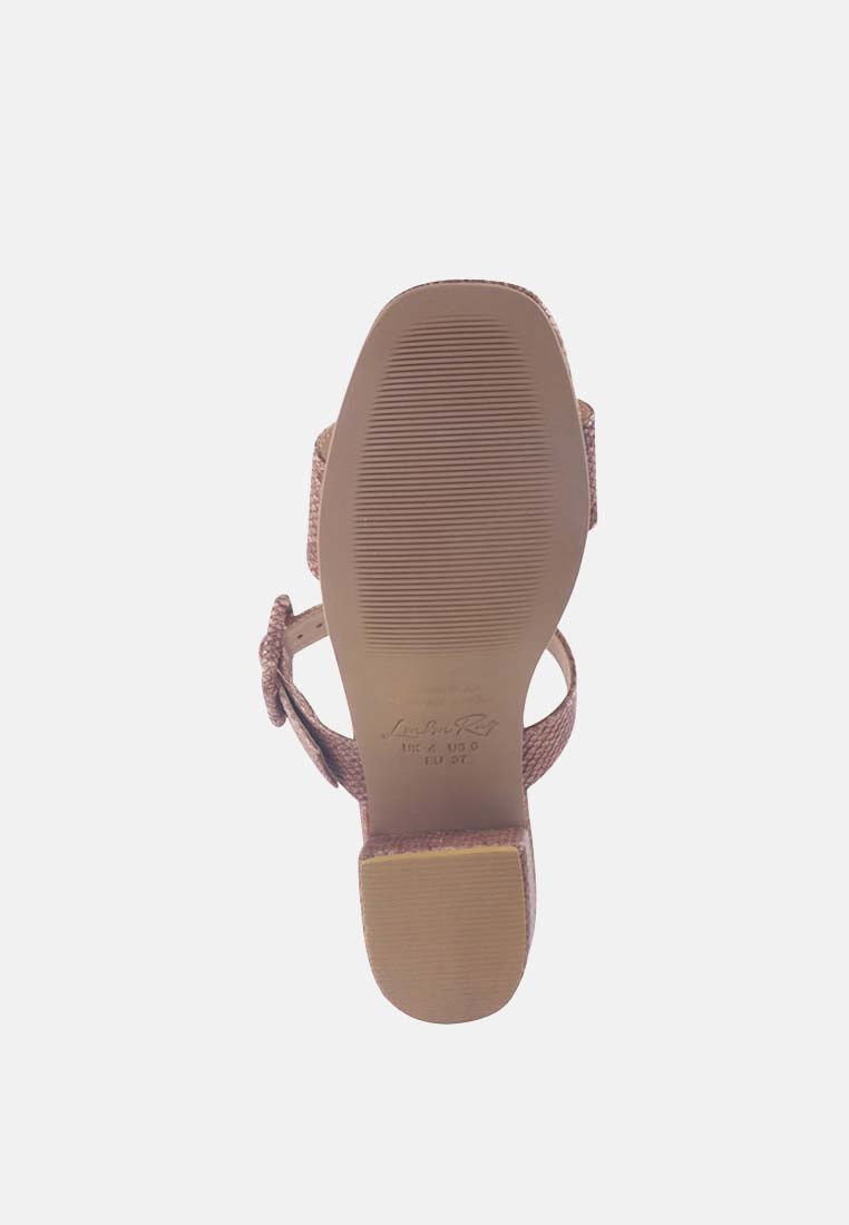 doodle animal print block heel sandals#color_bronze