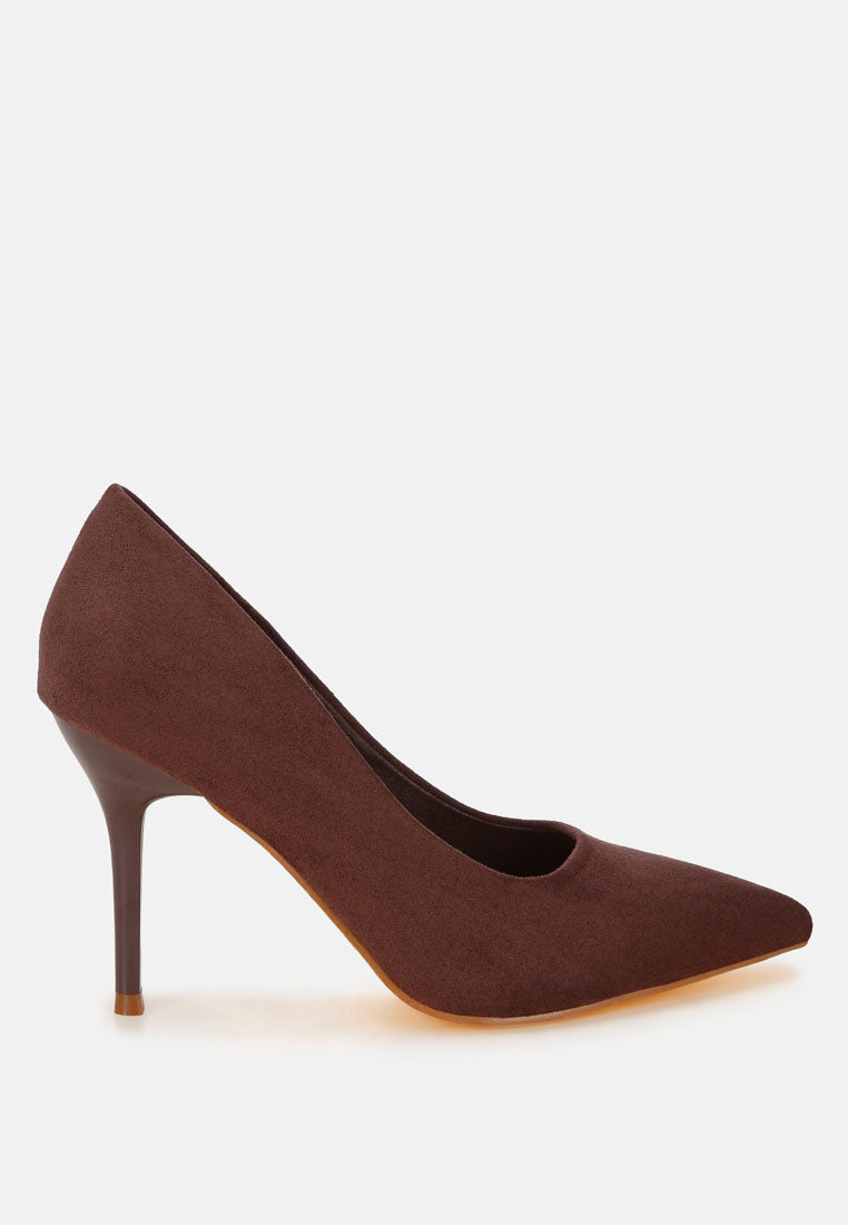Zapatos de tacón de aguja con punta en punta Cassiopa#color_brown-suede
