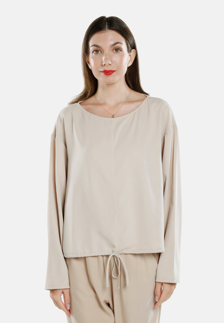 drawstring relaxed top by ruw#color_beige