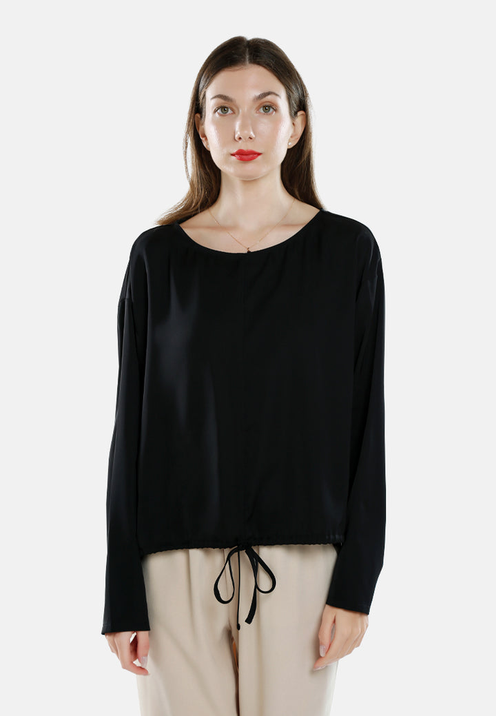 drawstring relaxed top by ruw#color_black