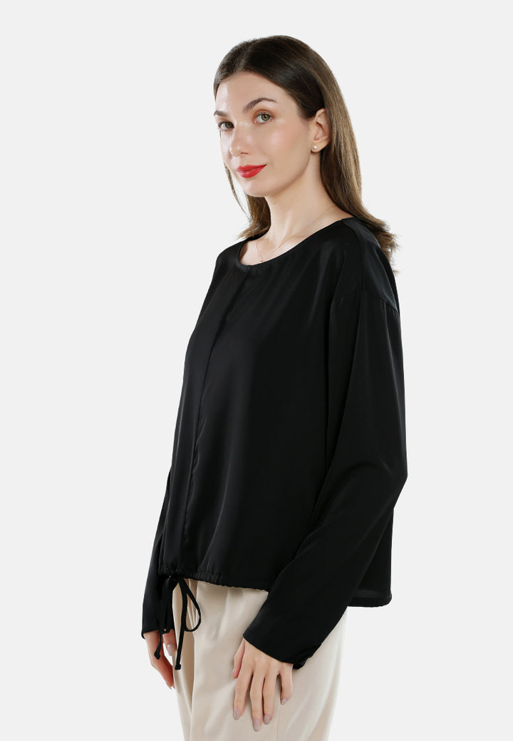 drawstring relaxed top by ruw#color_black