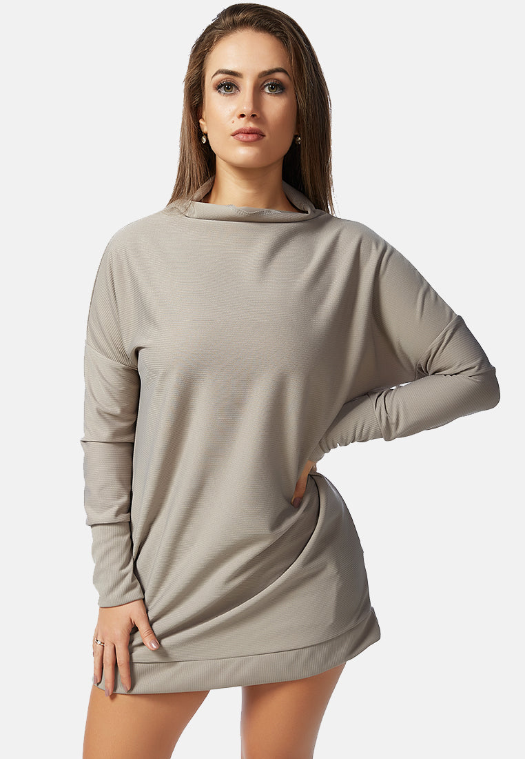 drop shoulder dress#color_grey