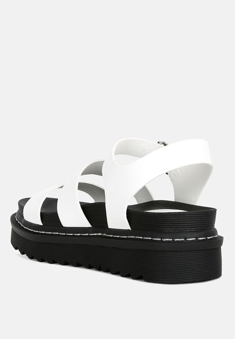 black jim dual strap platforms with buckle Closure#color_white