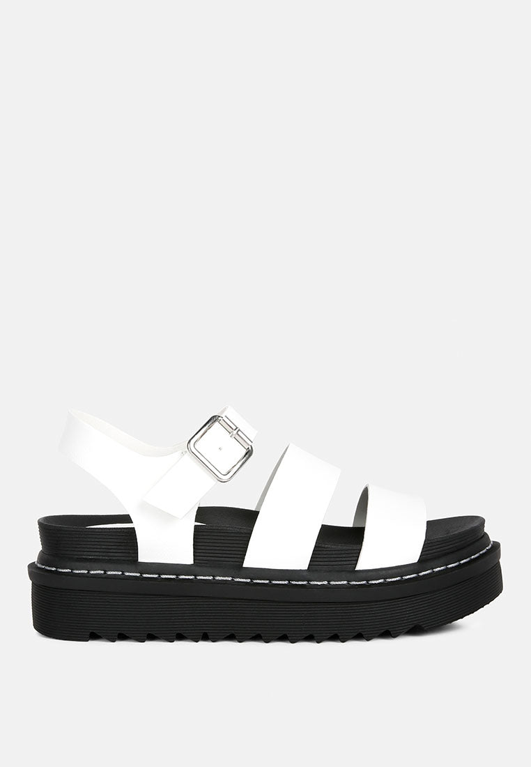 black jim dual strap platforms with buckle Closure#color_white