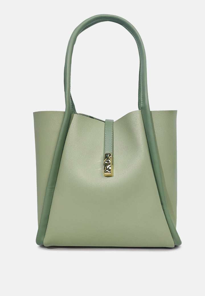dual tone tote bag#color_mint-green