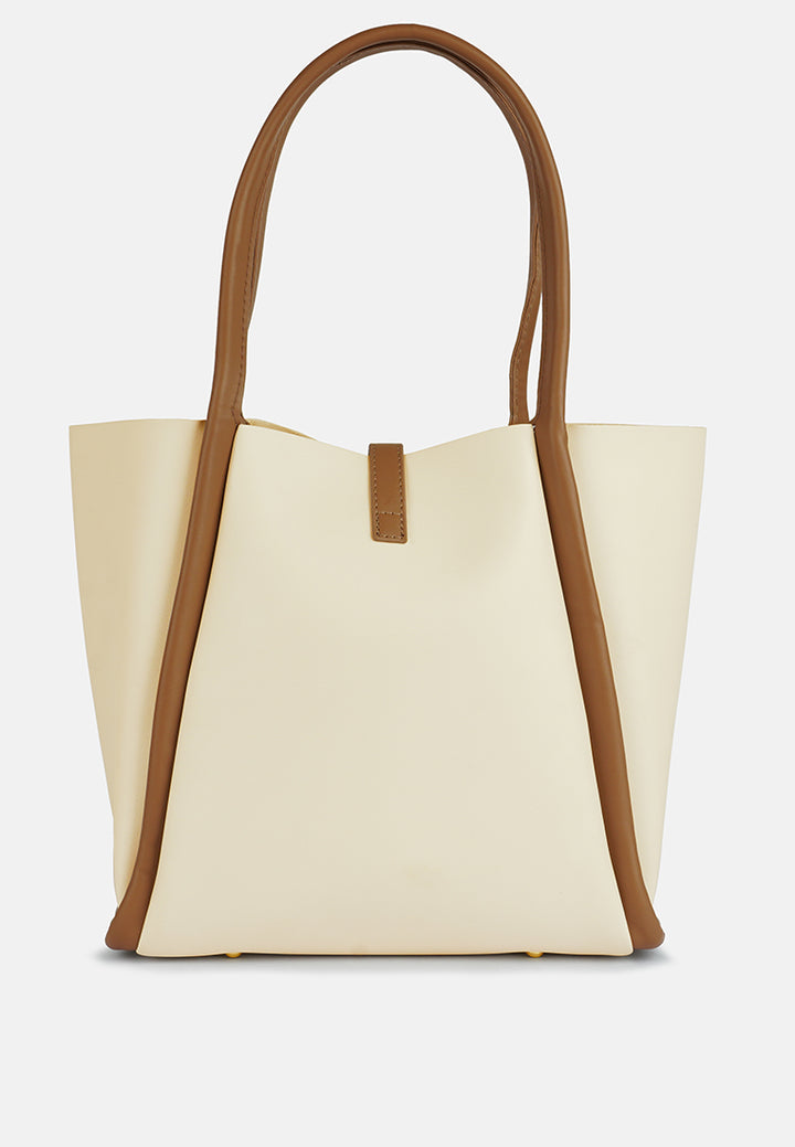 dual tone tote bag#color_off-white