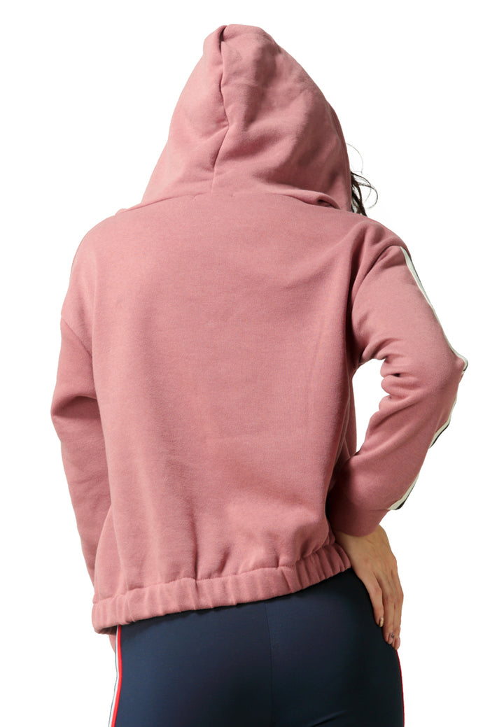 taped sleeve hoodie#color_dusty-pink