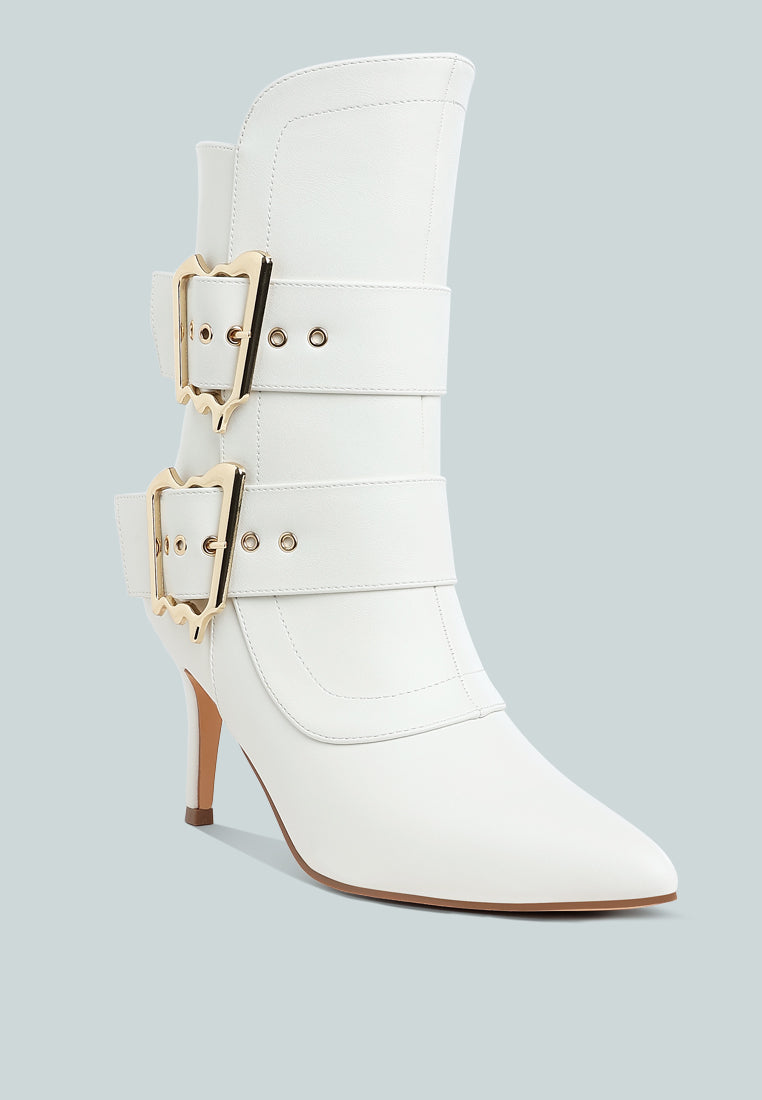 ebera chunky buckle strap ankle boots#color_white