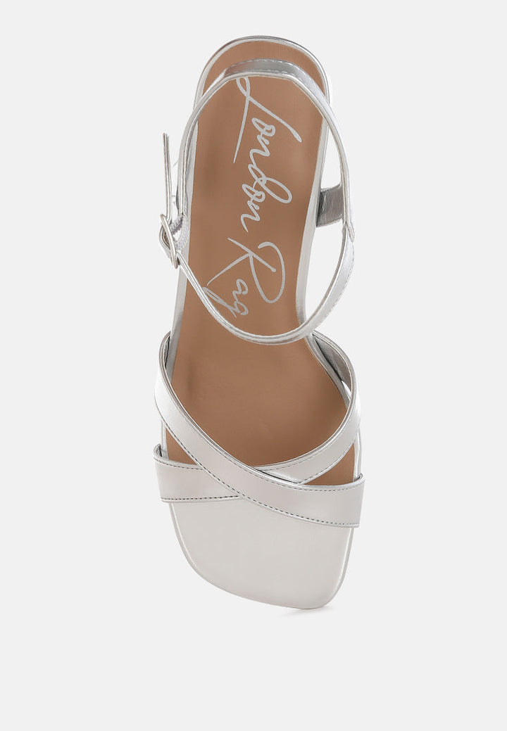 square toe block heel sandals by rag#color_silver