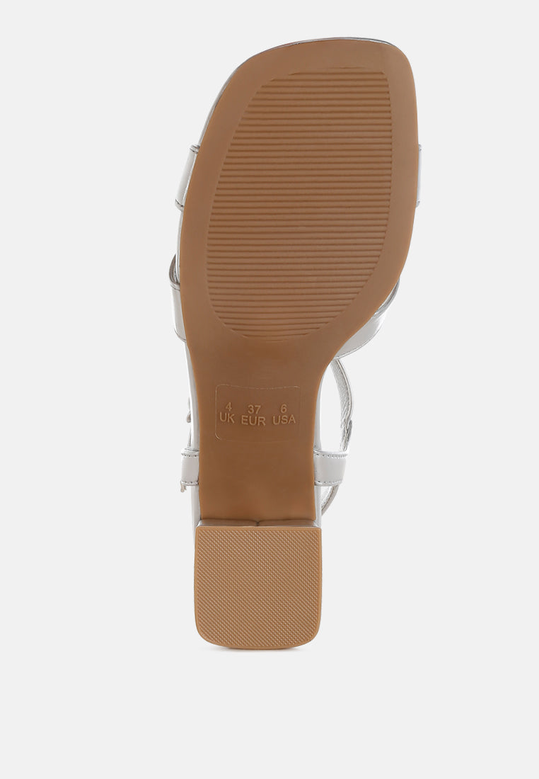 square toe block heel sandals by mode#color_silver