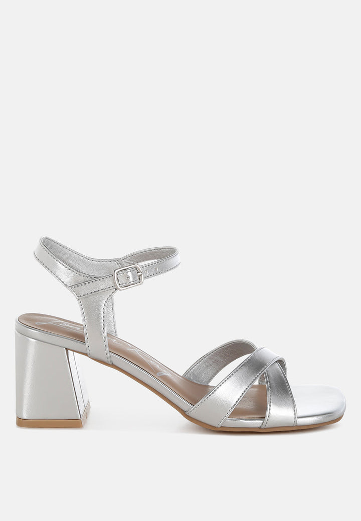square toe block heel sandals by rag#color_silver