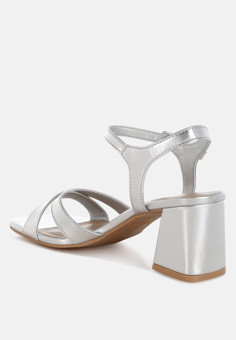 square toe block heel sandals by mode#color_silver
