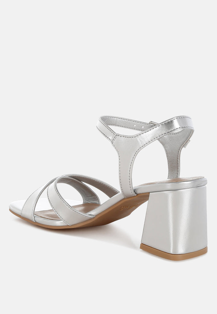 square toe block heel sandals by rag#color_silver