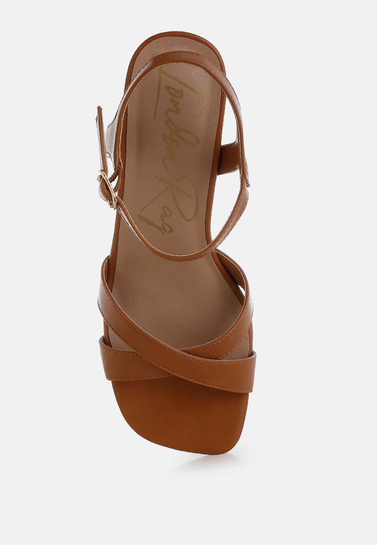 square toe block heel sandals by rag#color_tan