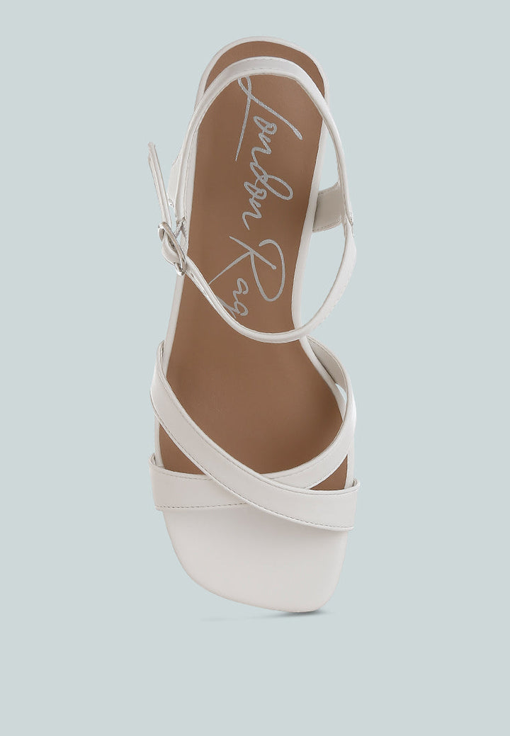 square toe block heel sandals by mode#color_white