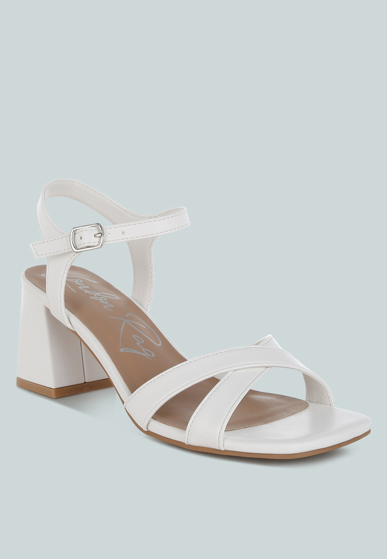 square toe block heel sandals by mode#color_white