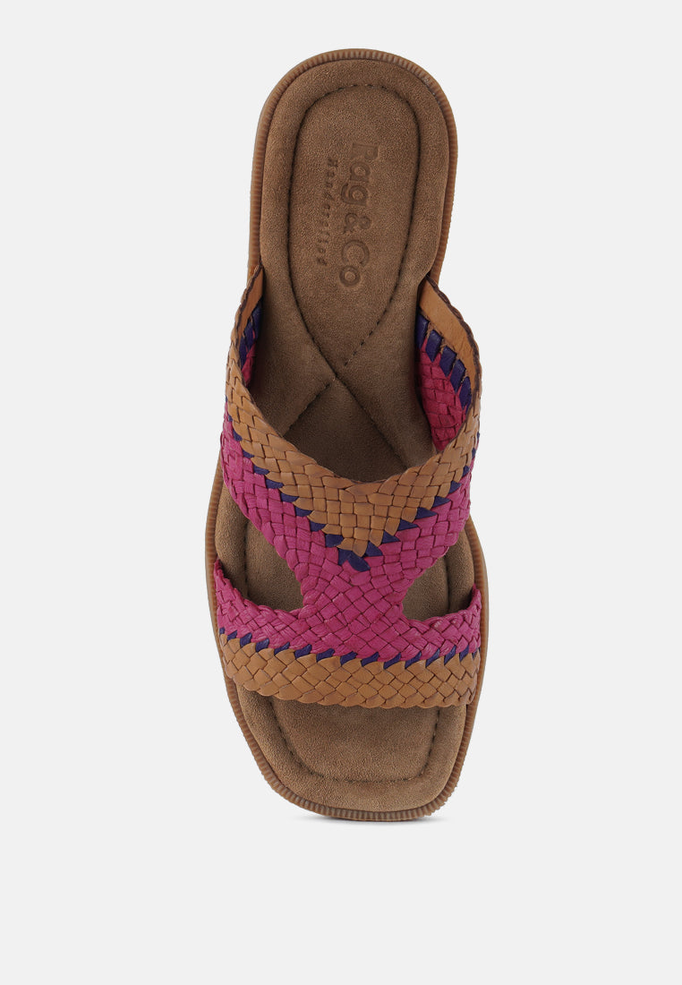 Zapatos planos sin cordones de cuero de malla genuina eirata#color_pink