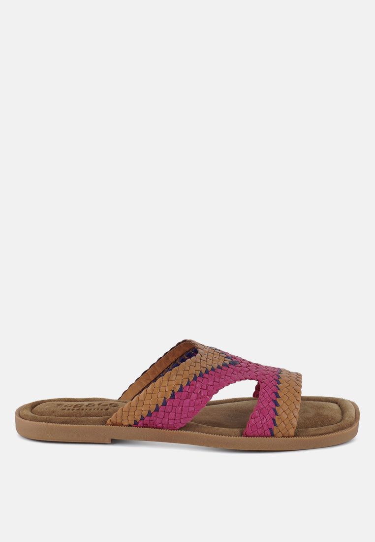 Zapatos planos sin cordones de cuero de malla genuina eirata#color_pink