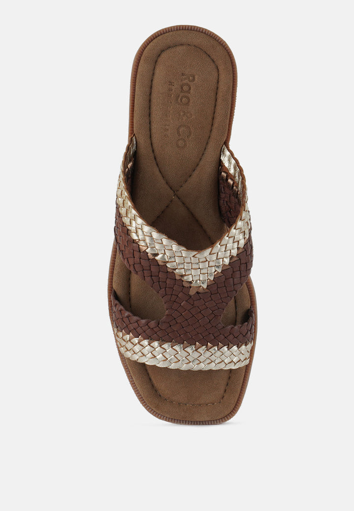 Zapatos planos sin cordones de cuero de malla genuina eirata#color_brown