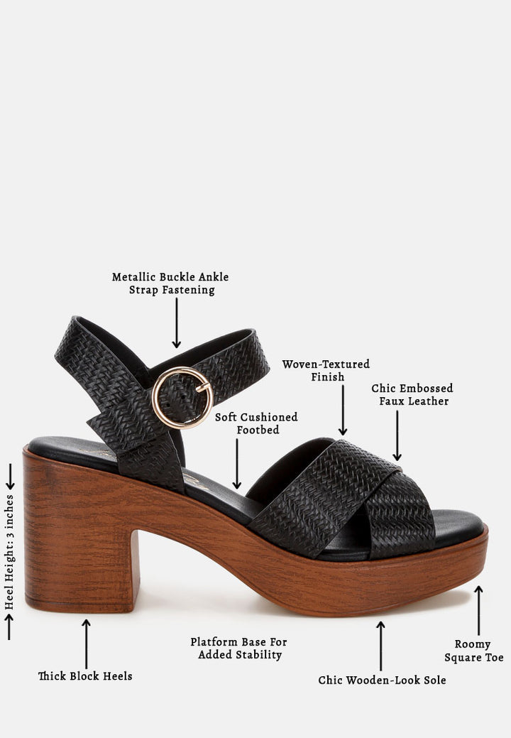 elenia platform block heel sandals#color_black-embossed-faux-leather
