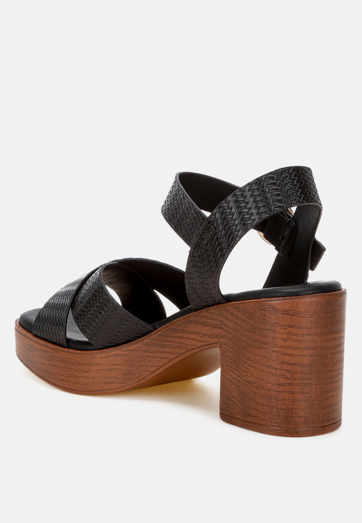 elenia platform block heel sandals#color_black-embossed-faux-leather