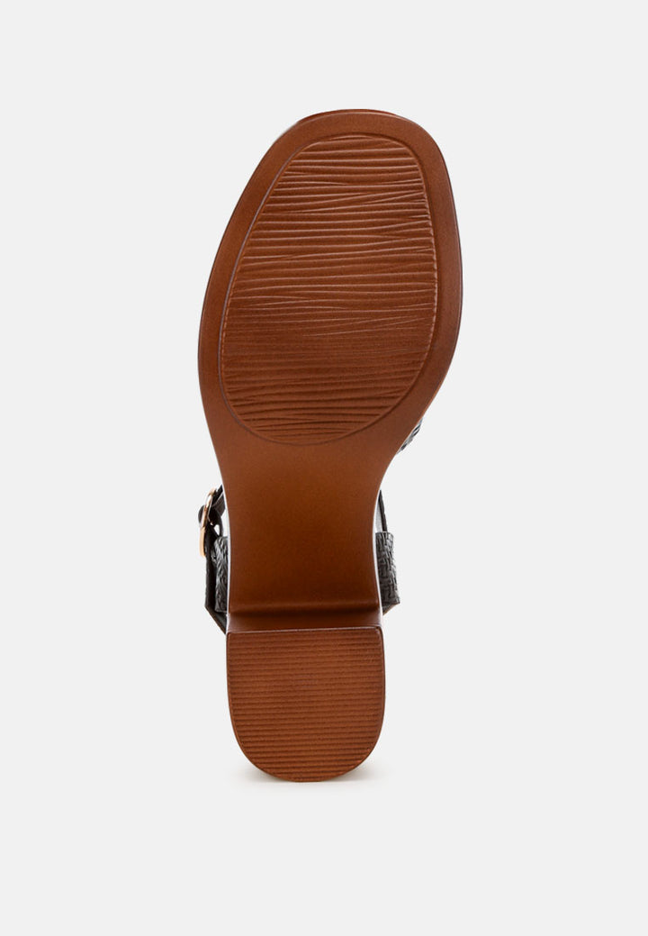 elenia platform block heel sandals#color_black-embossed-faux-leather
