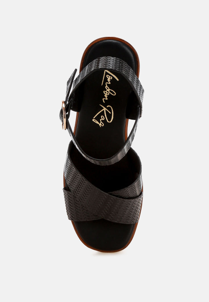 elenia platform block heel sandals#color_black-embossed-faux-leather