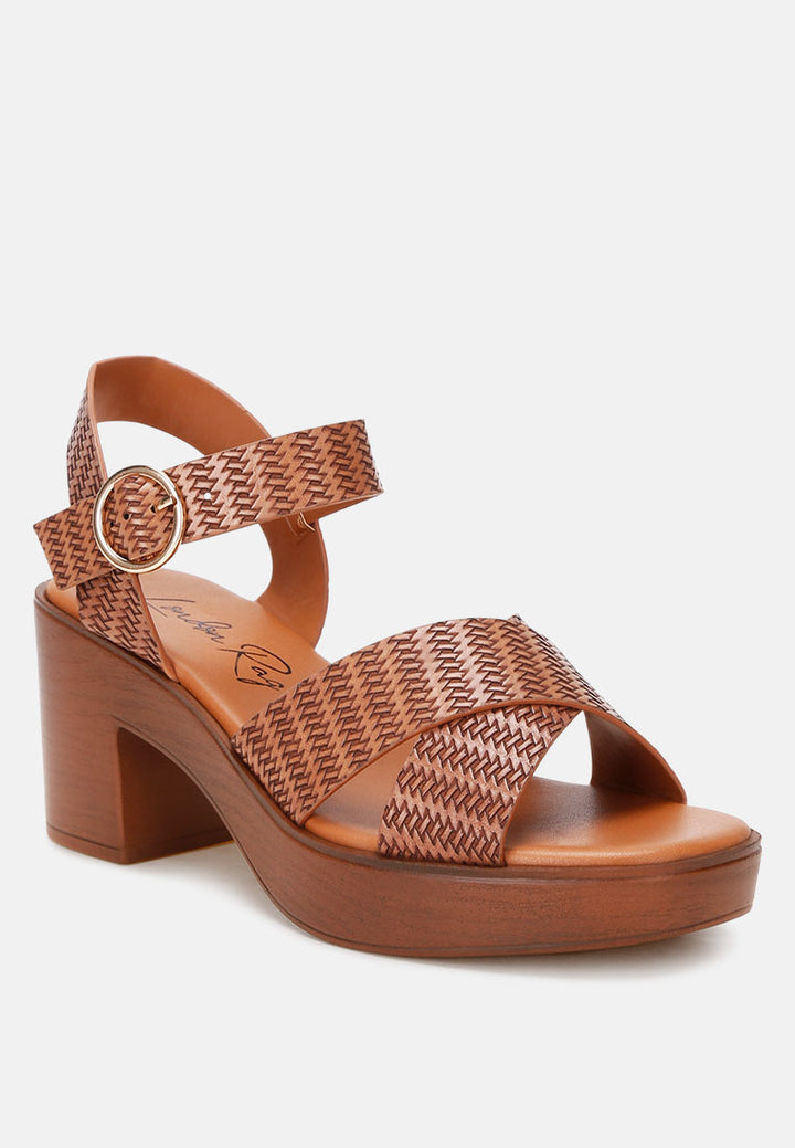 elenia platform block heel sandals#color_tan-embossed-faux-leather