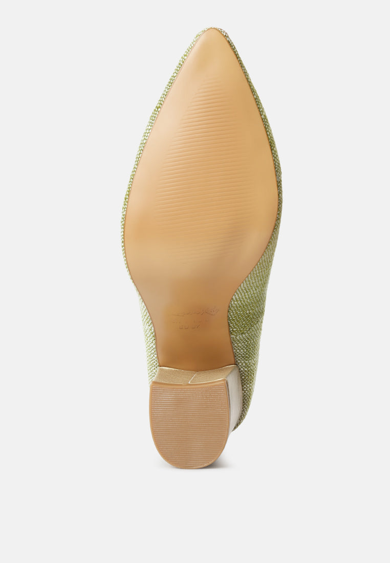 elsie canvas block heel pumps#color_green