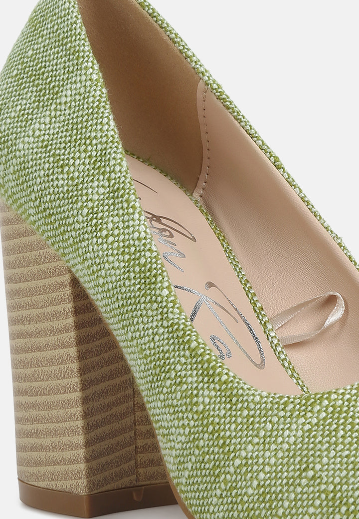 elsie canvas block heel pumps#color_green
