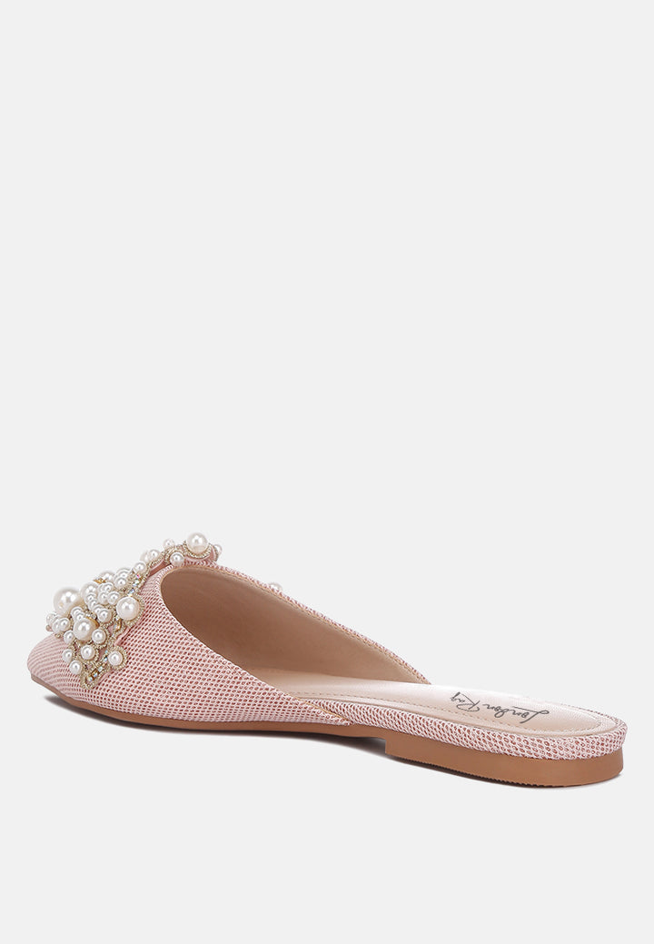 embellished delicate pearl mules #color_pink